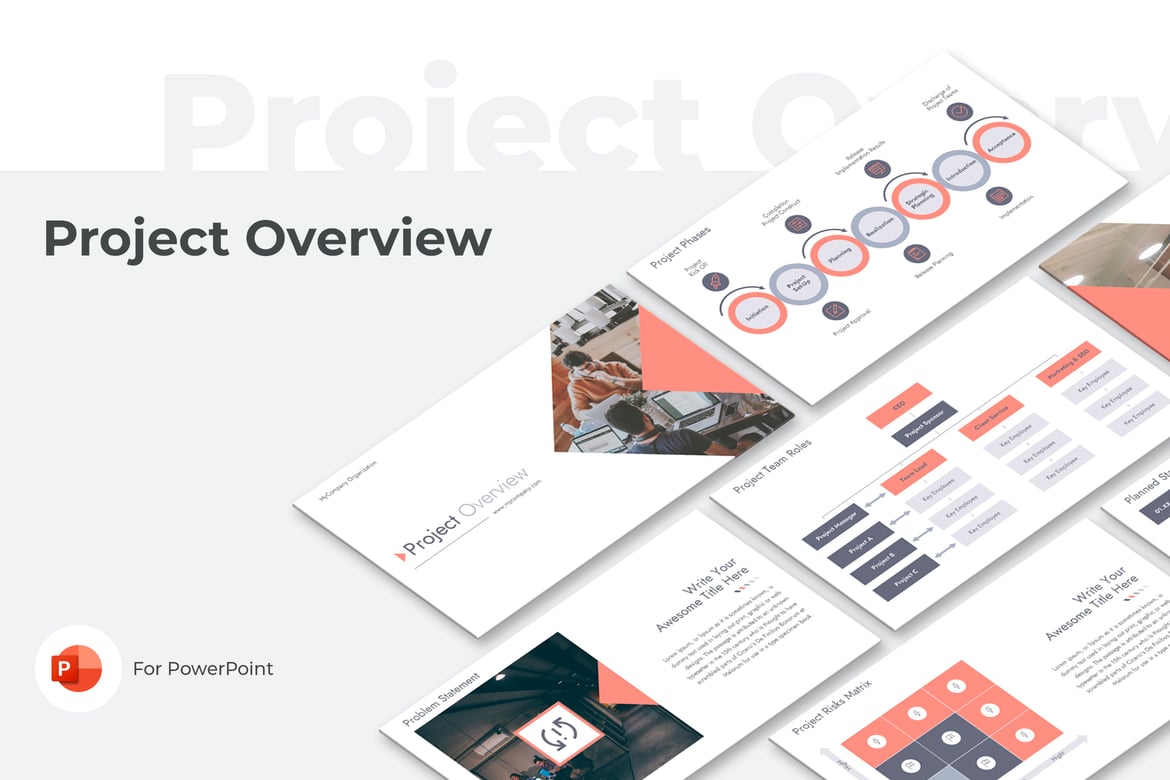 Template PowerPoint Rangkuman Proyek yang Menarik