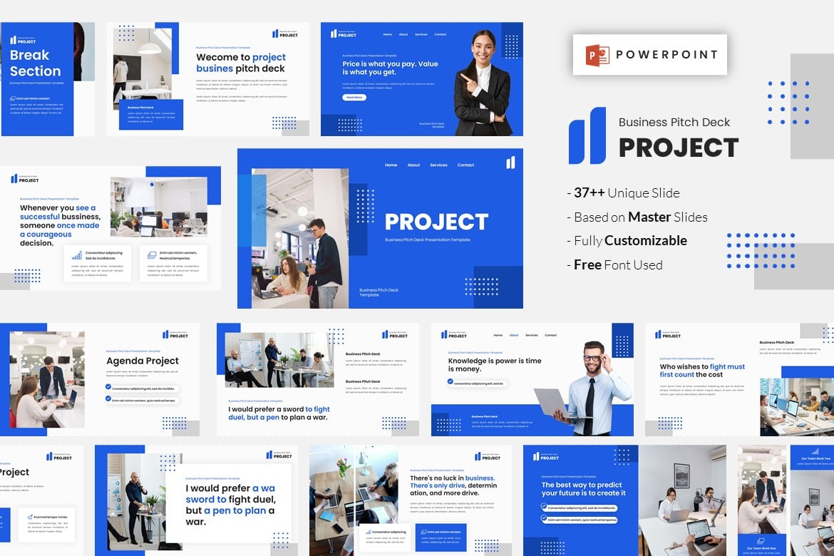 Template Presentasi PowerPoint - Pitch Deck Profesional dan Modern
