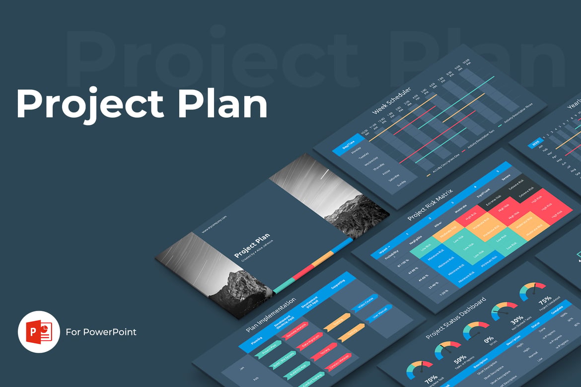 Template PowerPoint Rencana Proyek yang Komprehensif