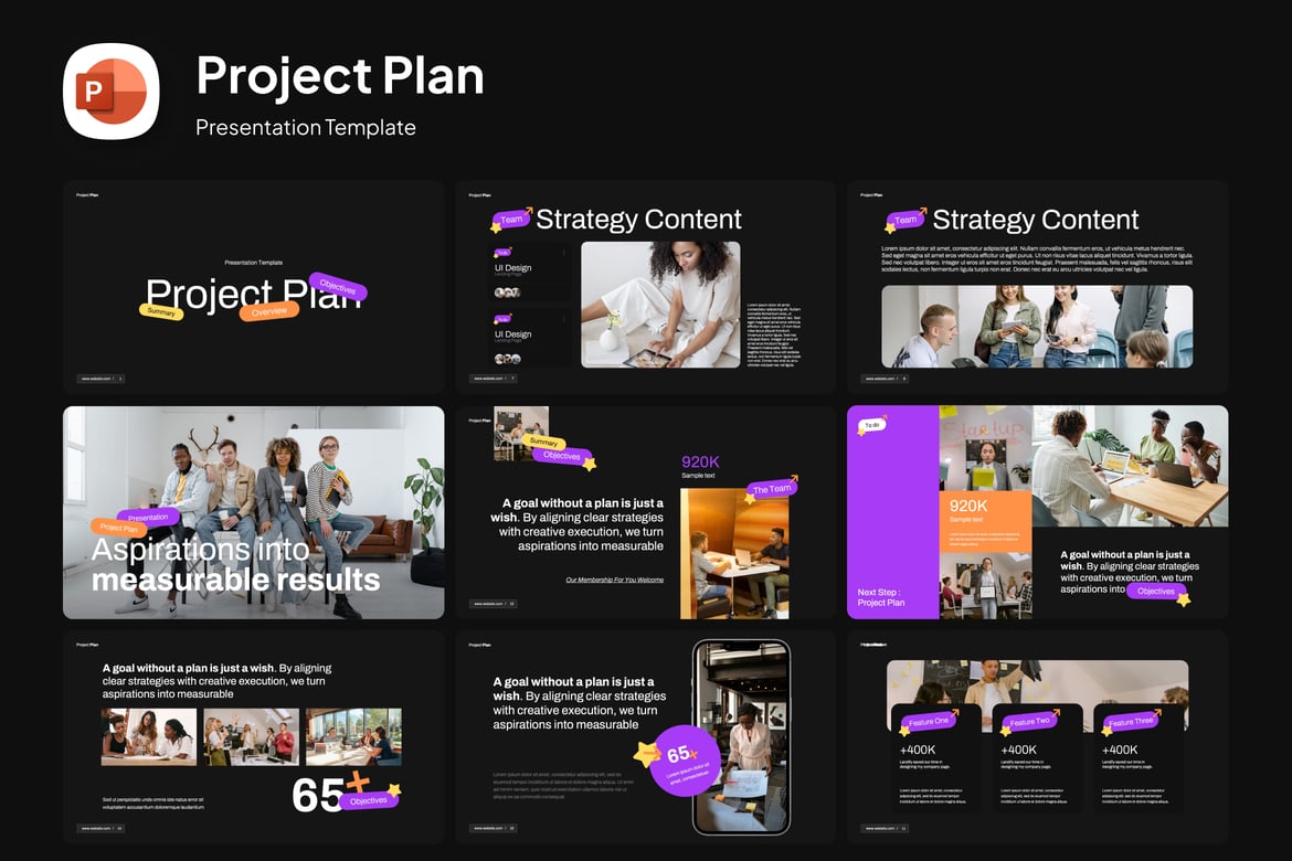 Template Presentasi PowerPoint Proyek yang Menarik