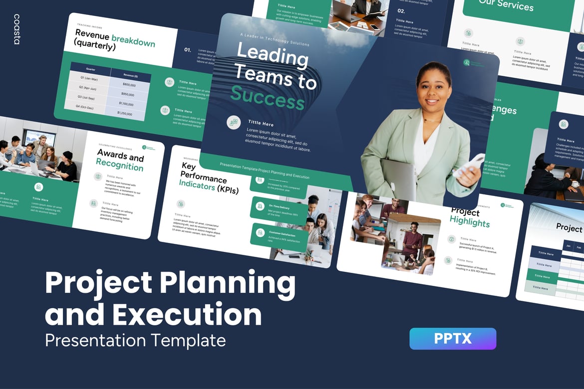 Template Powerpoint Perencanaan dan Pelaksanaan Proyek yang Efektif