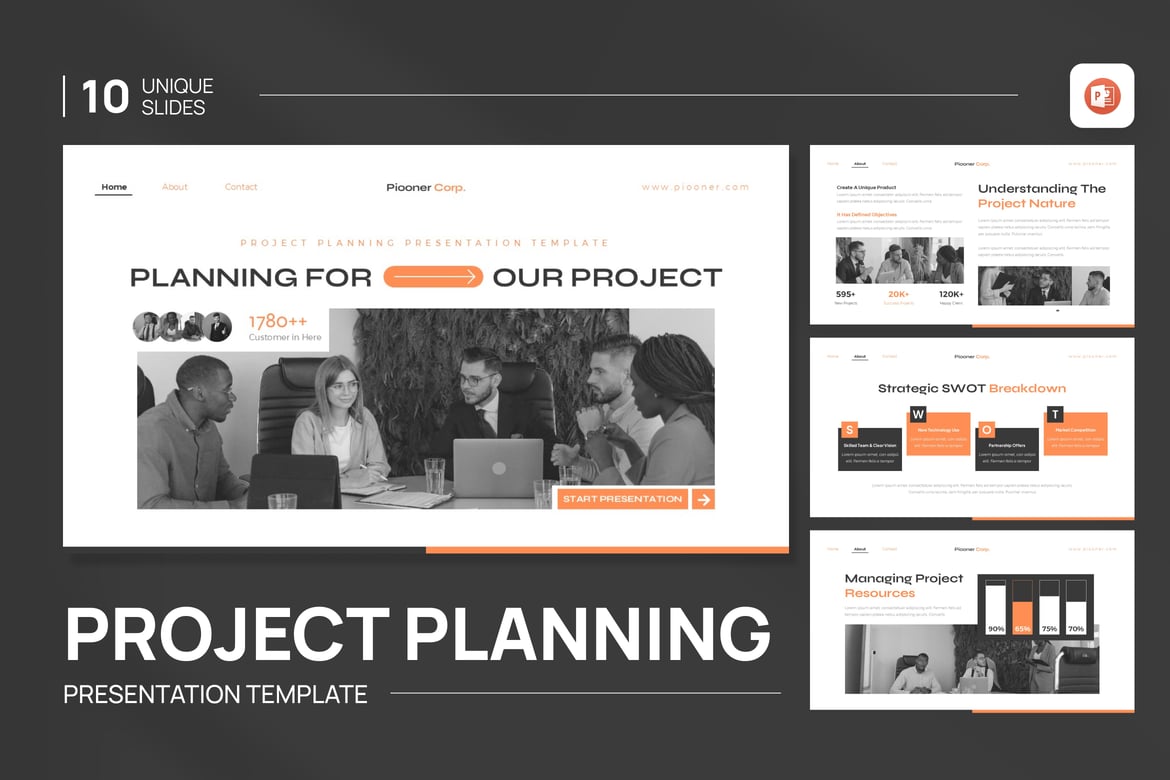 Template PowerPoint Perencanaan Proyek yang Menarik dan Profesional