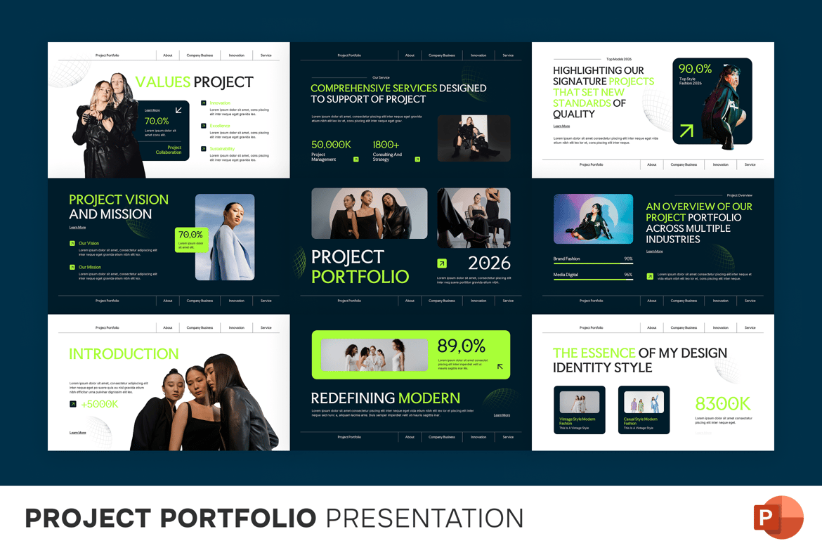 Template Presentasi Portofolio Proyek yang Menarik dan Profesional
