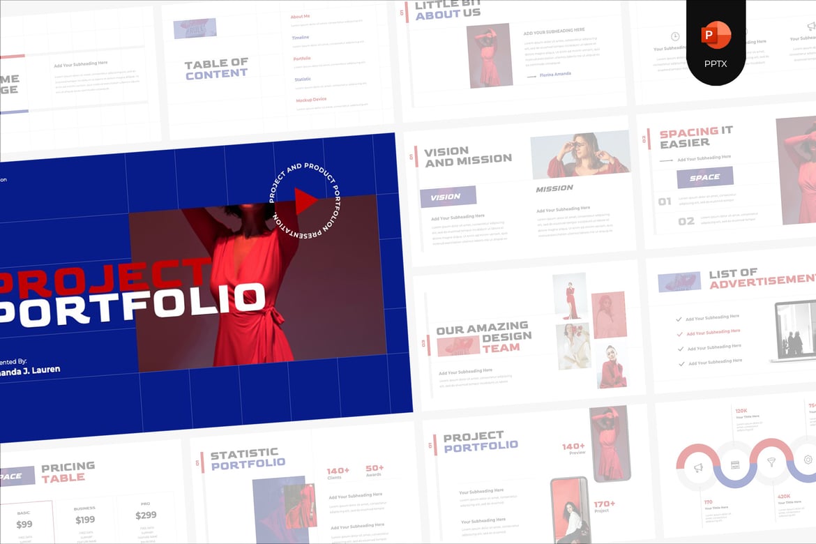 Template Presentasi Portofolio Powerpoint yang Modern dan Kreatif