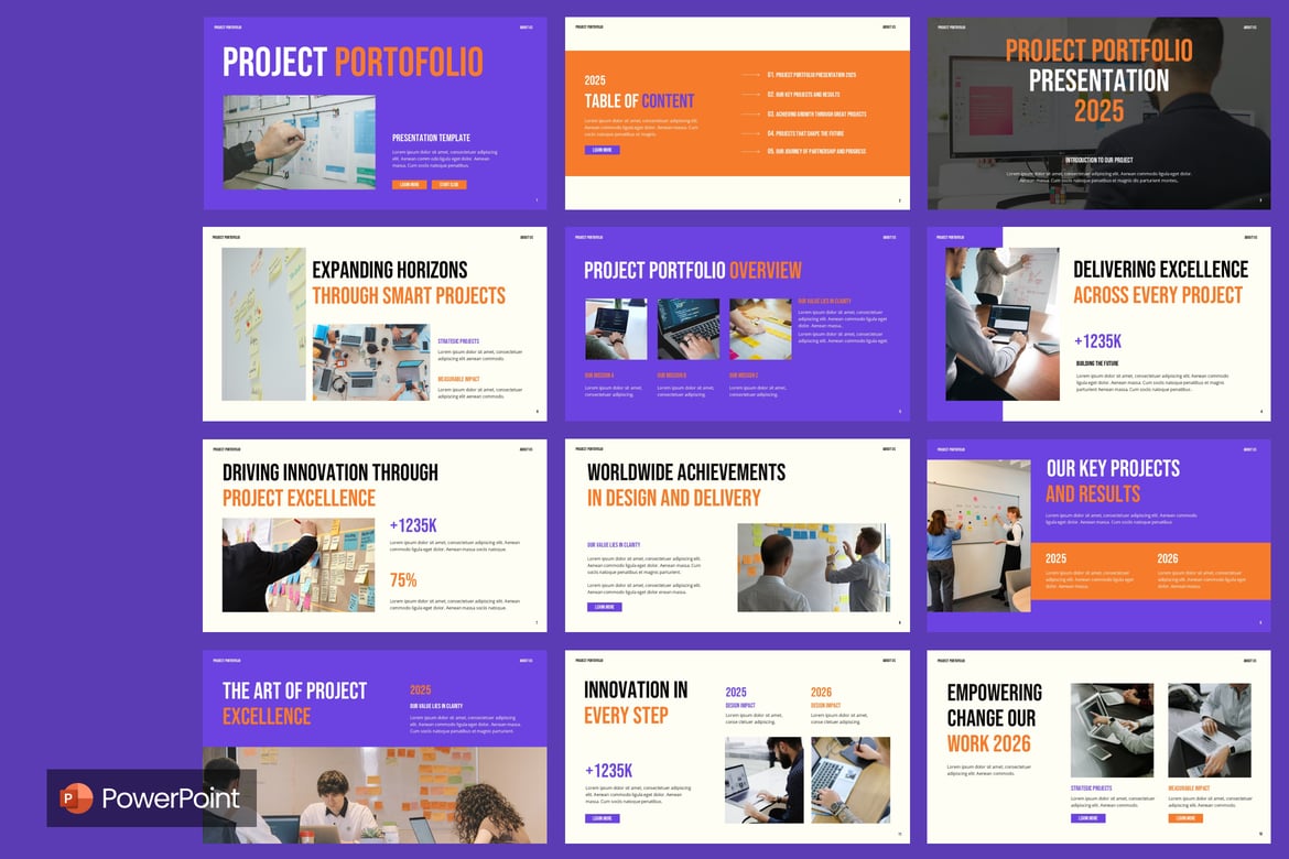 Template Presentasi Portofolio Proyek yang Memukau