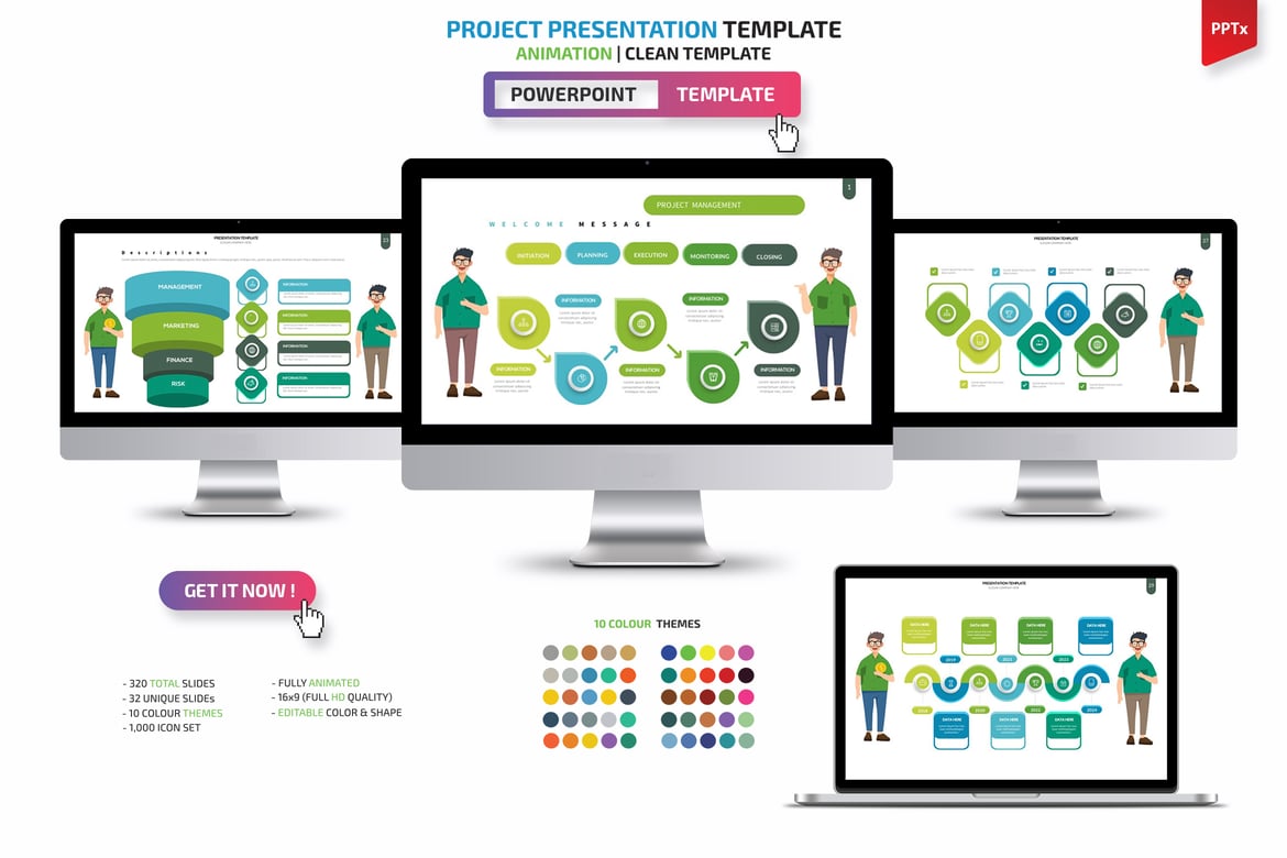 Template Presentasi PowerPoint Proyek yang Menarik dan Profesional