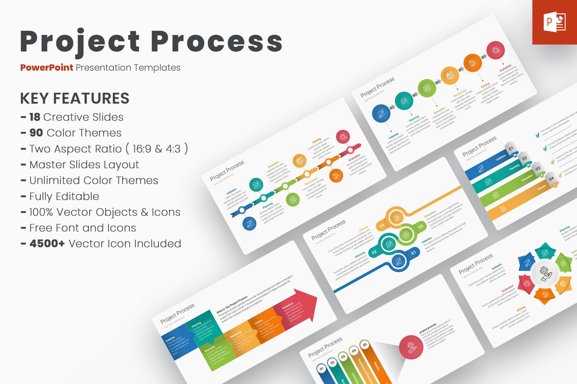 Template PowerPoint Proses Proyek yang Menarik dan Efisien