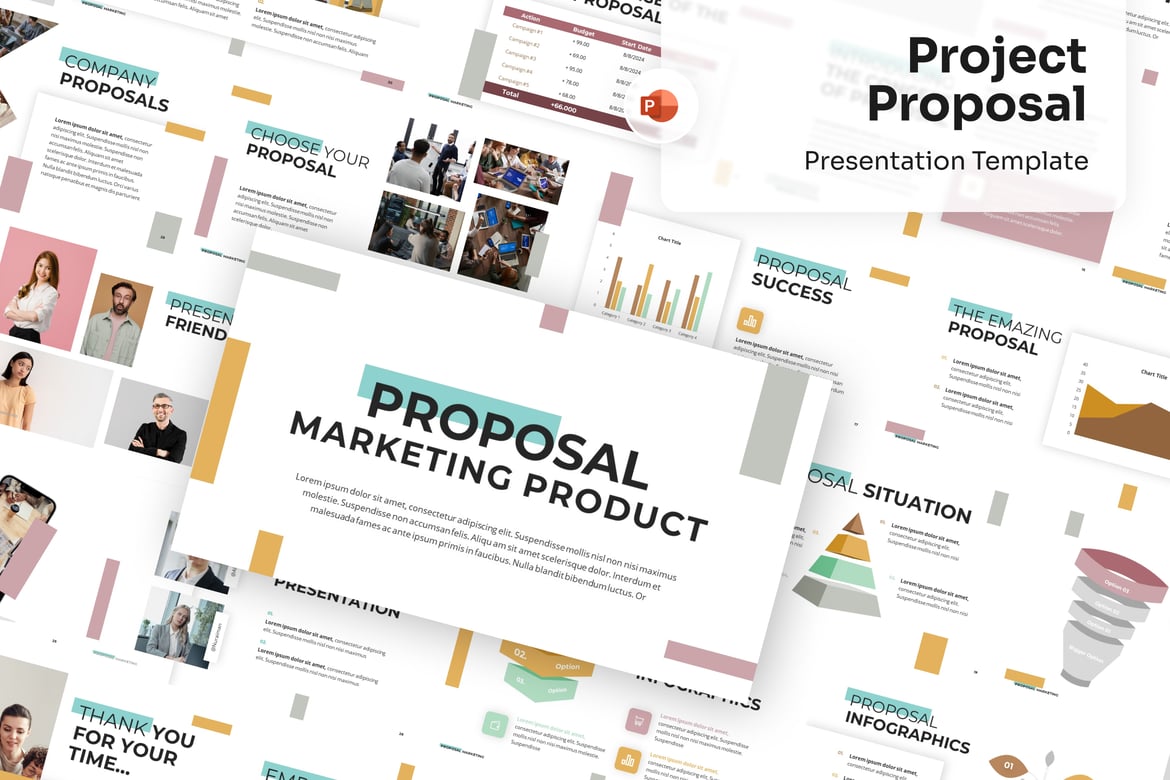 Template PowerPoint Proposal Proyek yang Menarik