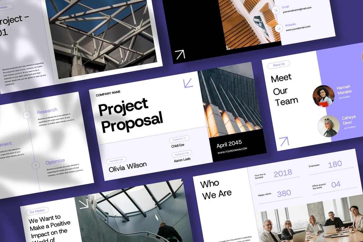 Template Presentasi Powerpoint Proposal Proyek yang Minimalis dan Efektif