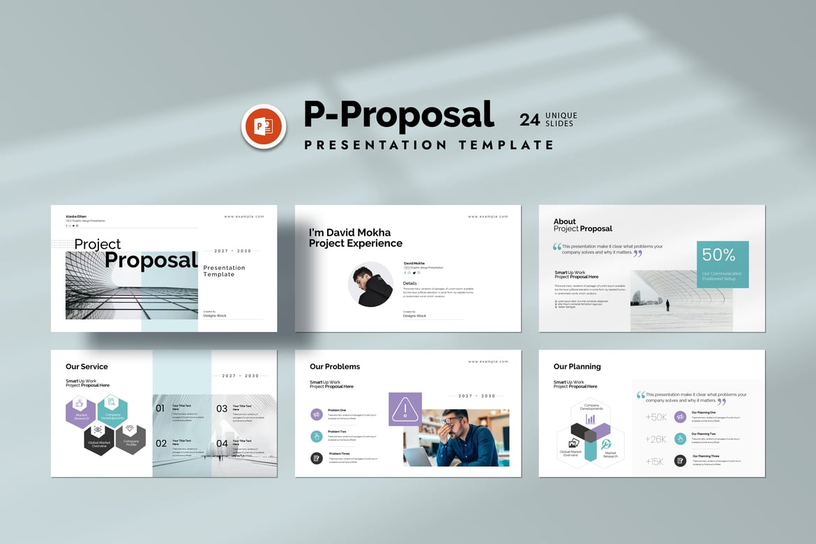 Template Presentasi PowerPoint Proposal Proyek yang Menarik