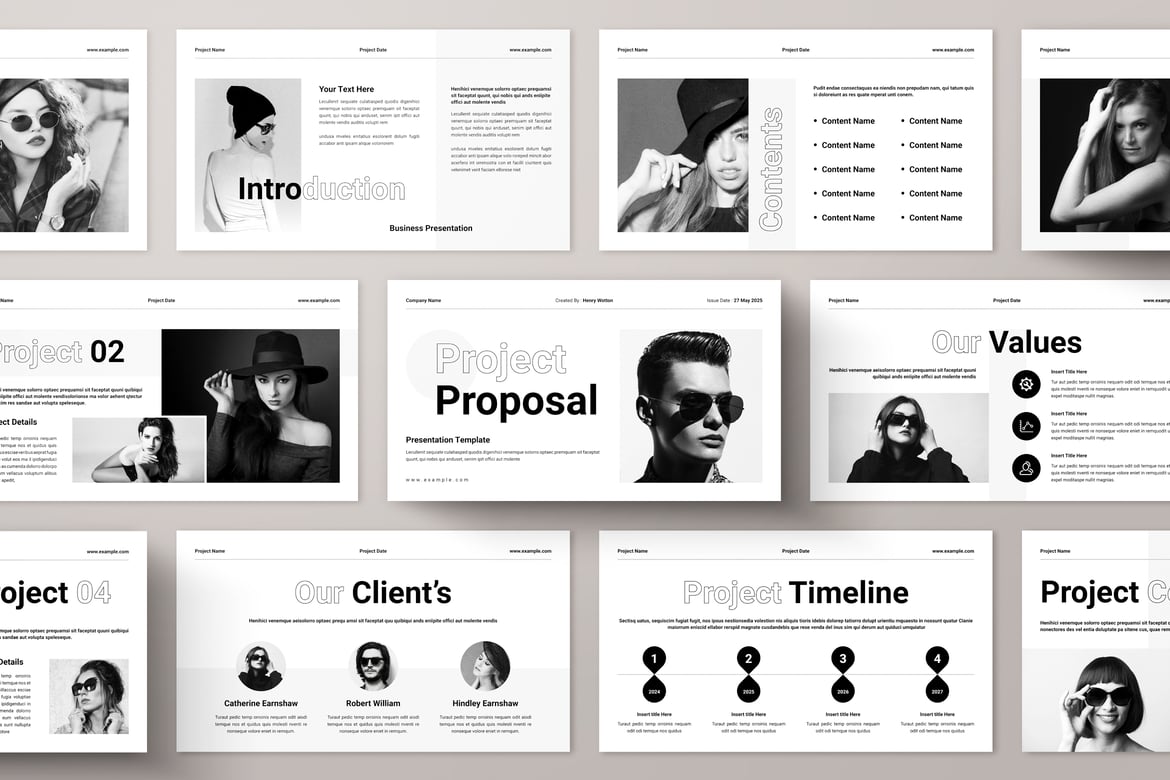Template Presentasi PowerPoint Proposal Proyek yang Modern dan Kreatif