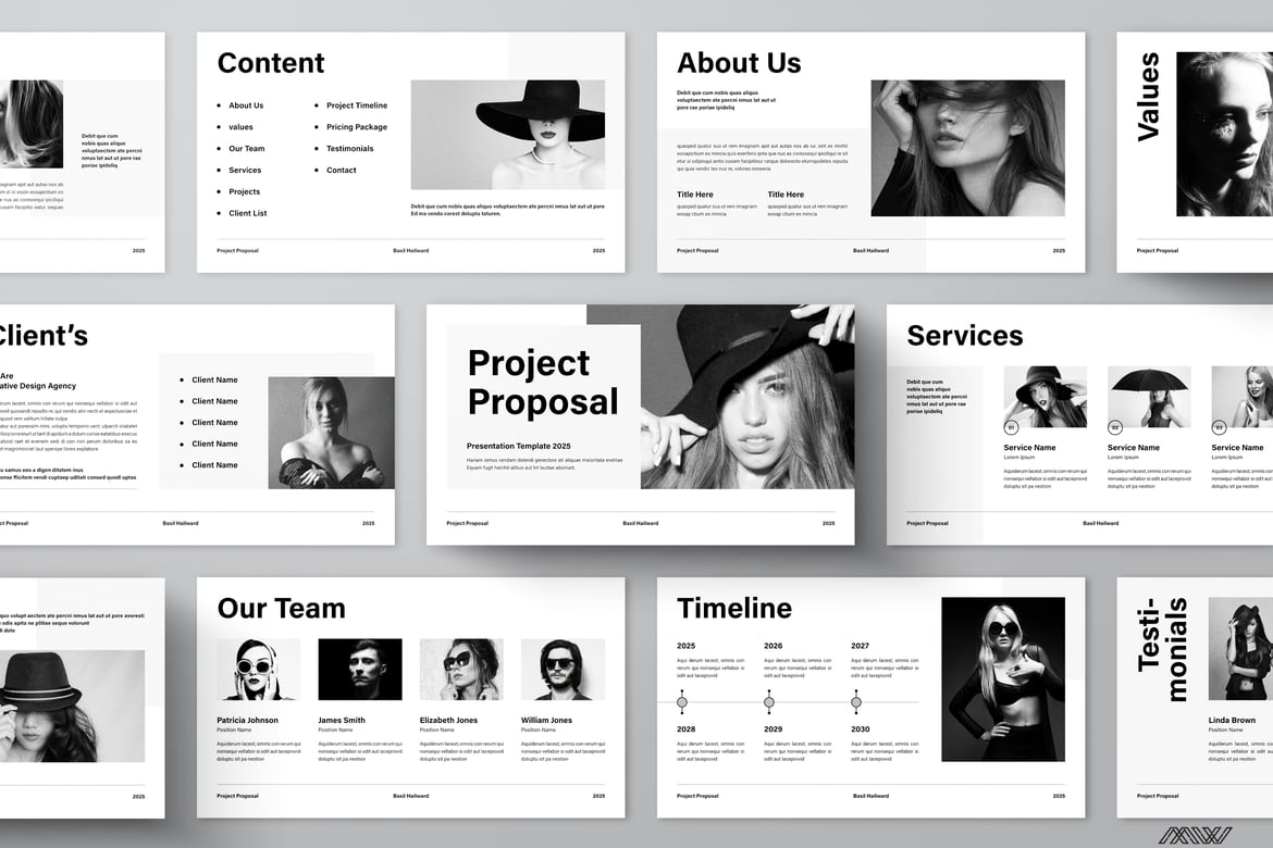 Template PowerPoint Proposal Proyek yang Kreatif dan Modern