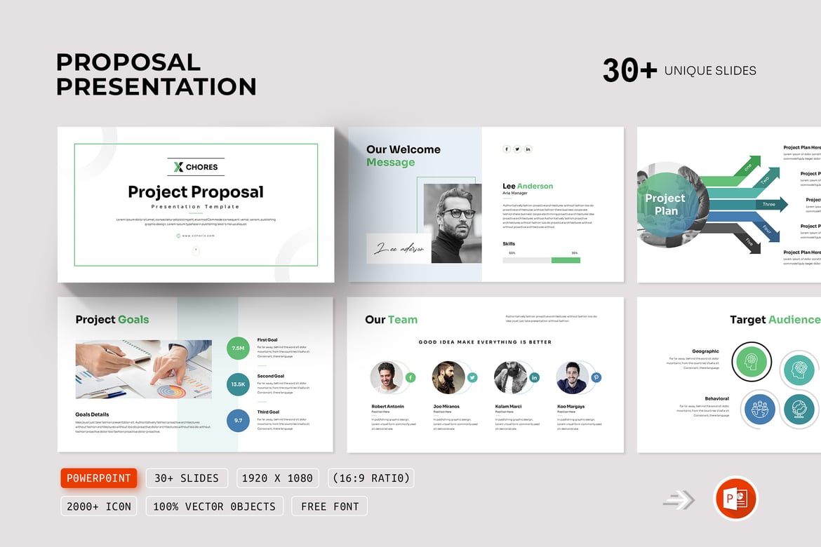 Template Presentasi PowerPoint Proposal Proyek yang Menarik