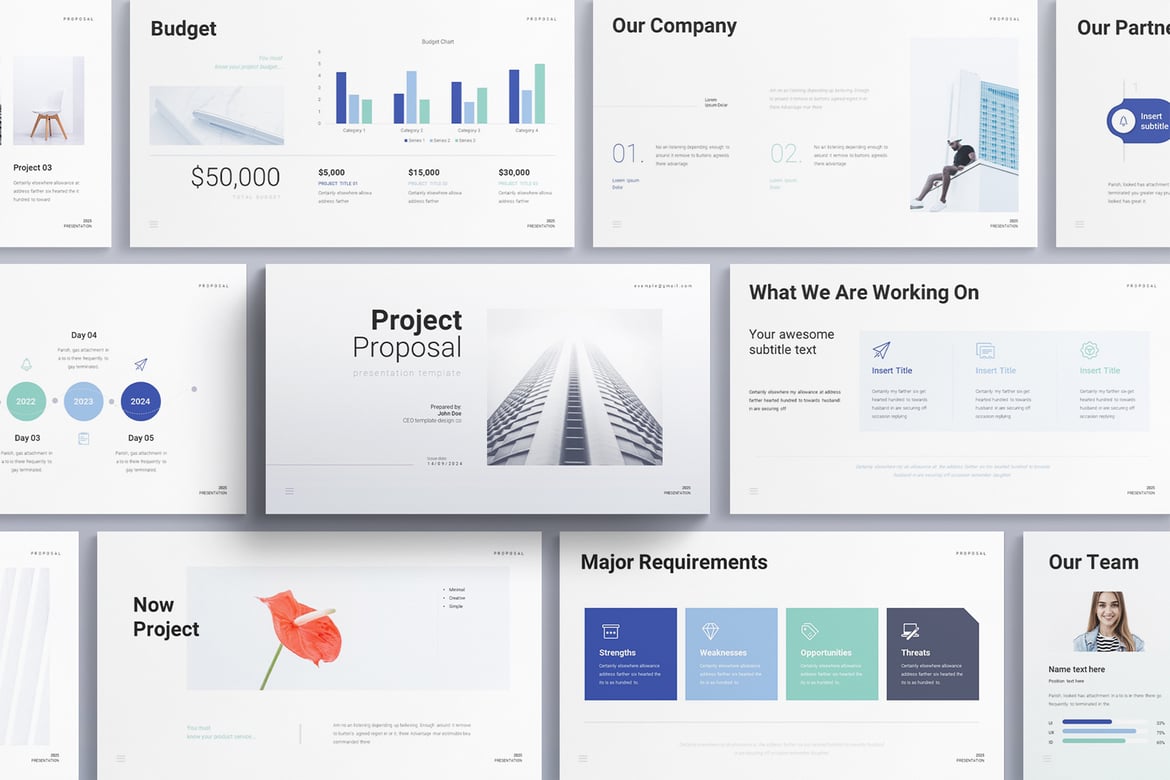 Template Presentasi PowerPoint Proposal Proyek yang Menarik
