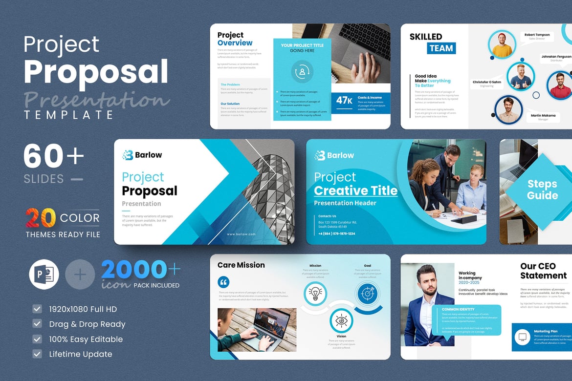 Template Presentasi PowerPoint Proposal Proyek yang Menarik
