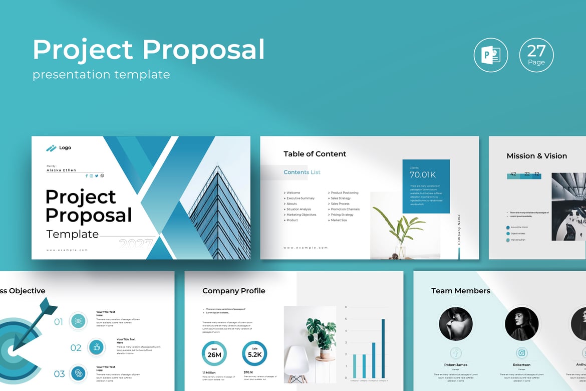 Template Presentasi PowerPoint Proposal Proyek yang Menarik