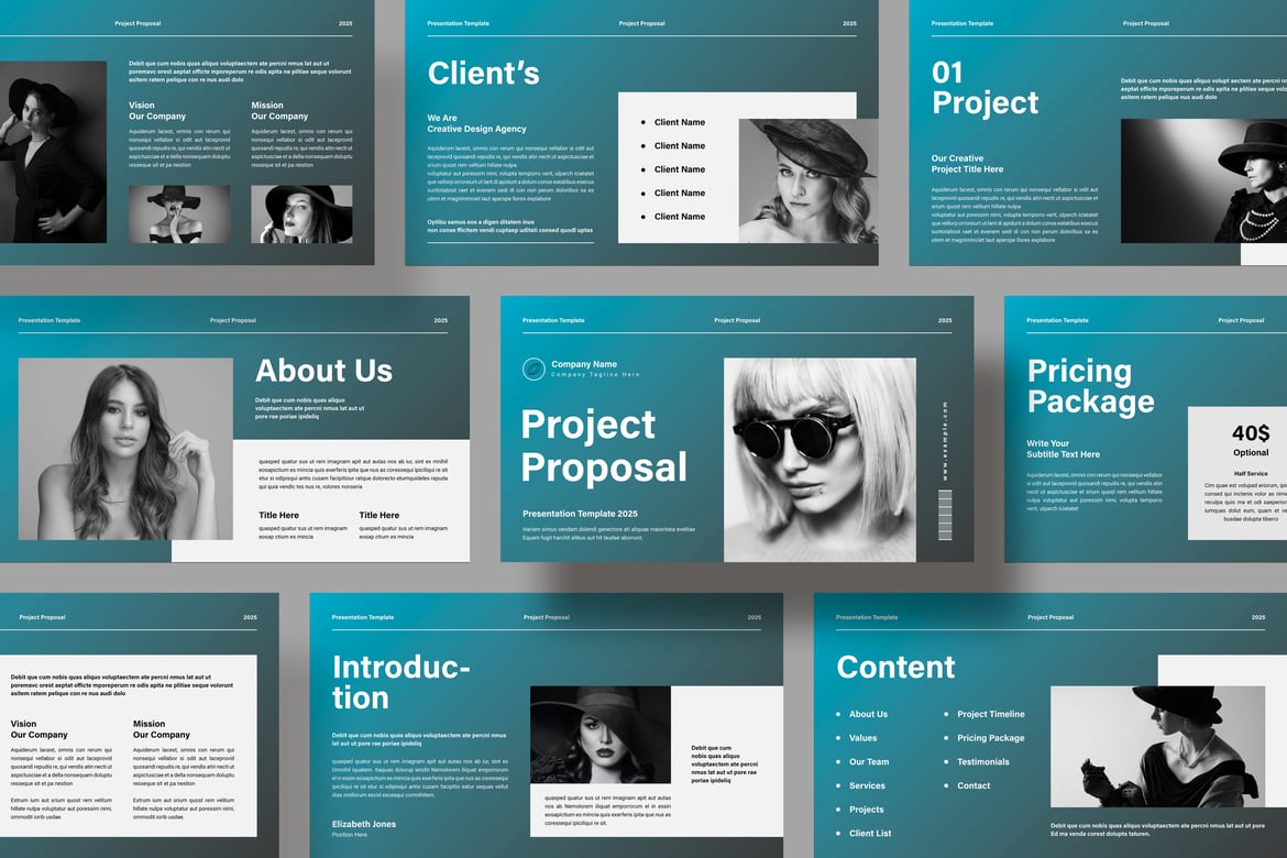 Template Powerpoint Proposal Proyek yang Modern dan Kreatif