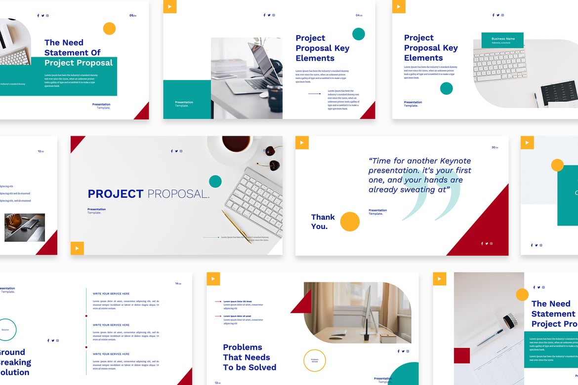 Template PowerPoint Proposal Proyek yang Menarik
