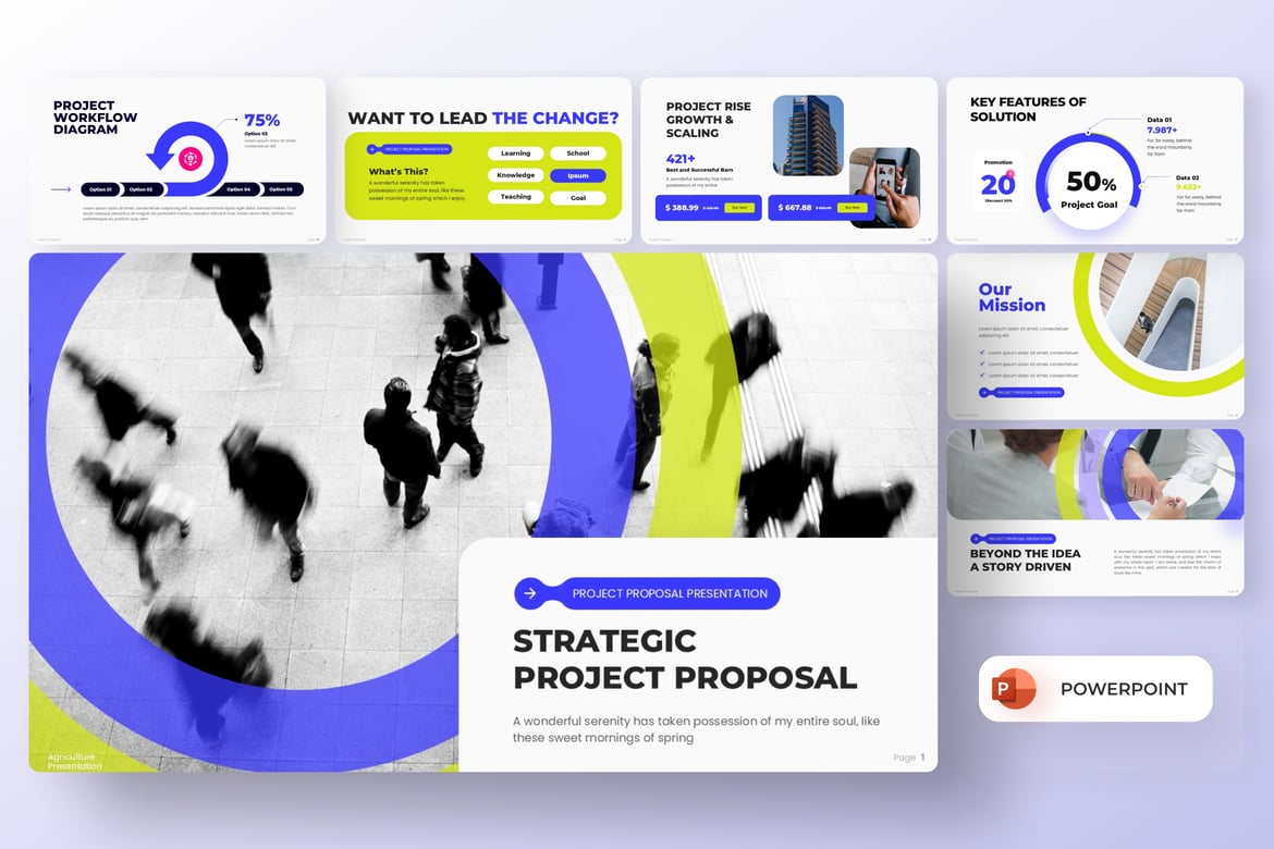 Template PowerPoint Proposal Proyek yang Modern dan Profesional