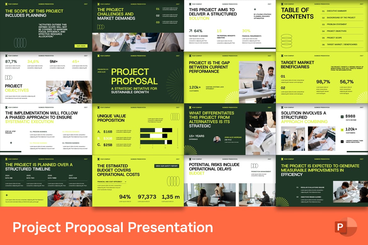 Template PowerPoint Proposal Proyek yang Menarik