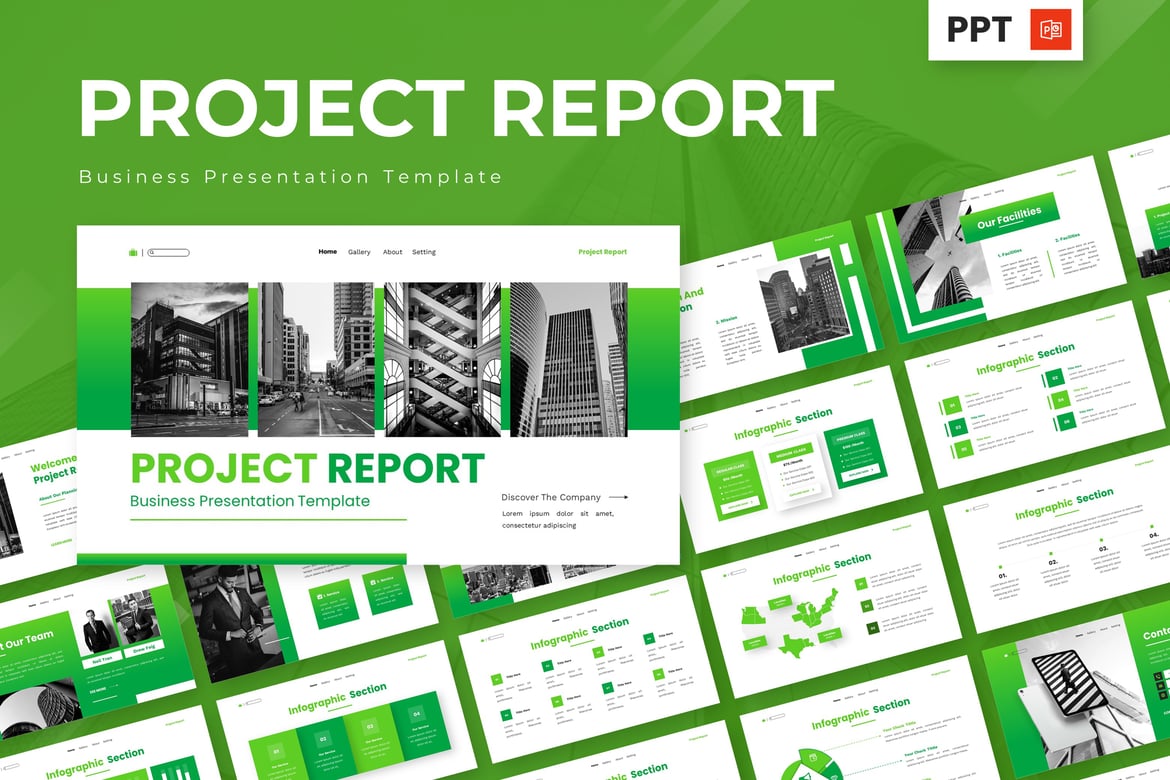 Template Presentasi Powerpoint untuk Laporan Proyek Bisnis yang Menarik