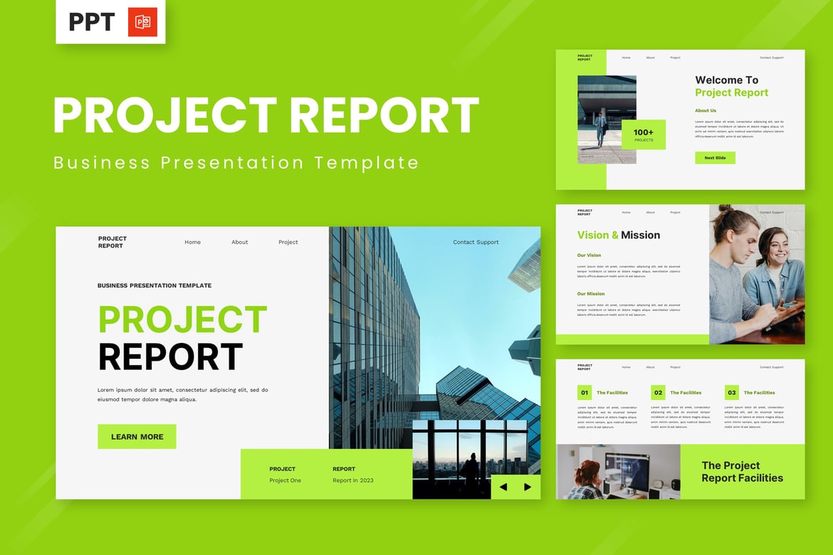 Template Powerpoint Presentasi Proyek Bisnis yang Menarik