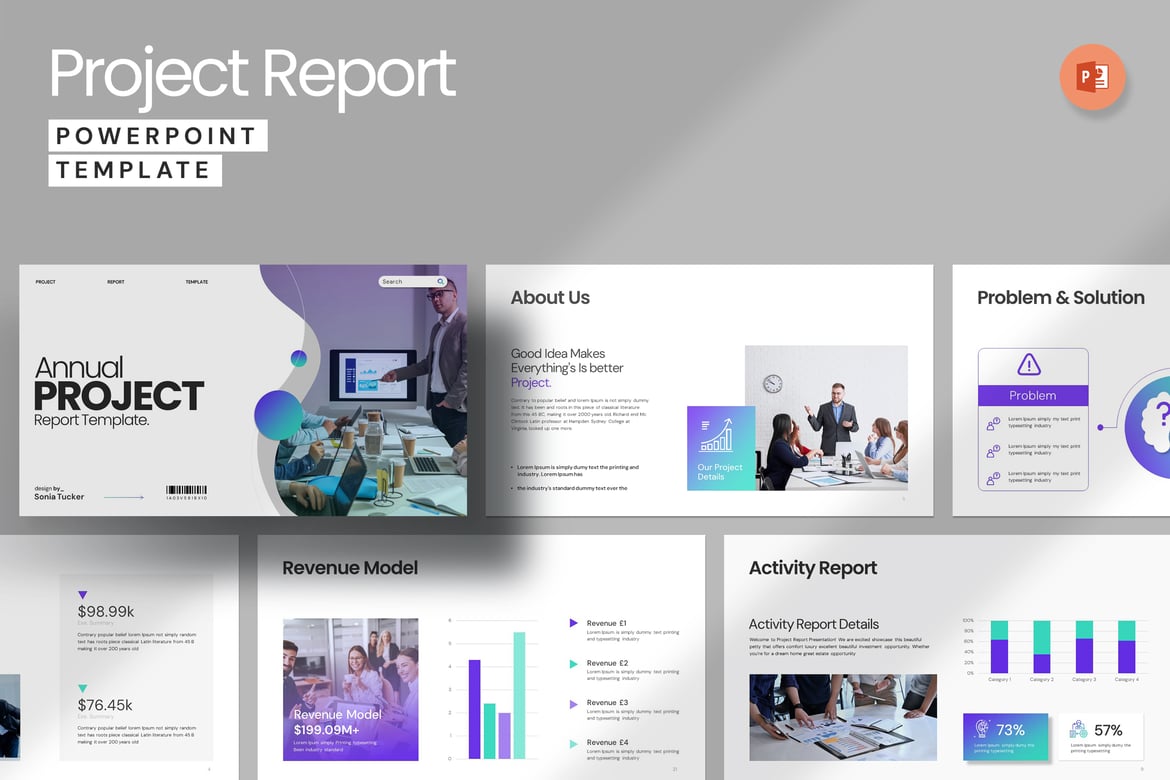 Template PowerPoint Laporan Proyek yang Menarik dan Profesional