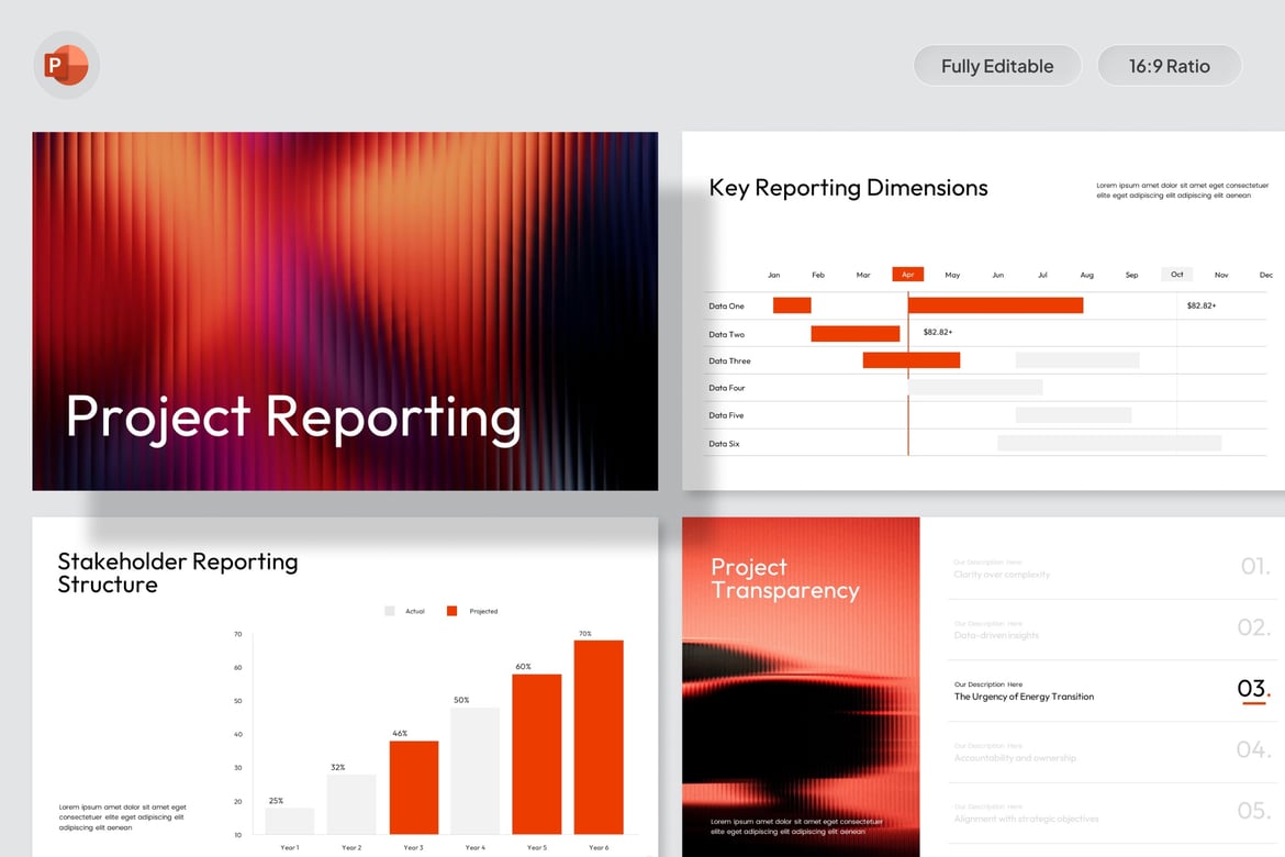 Template Presentasi PowerPoint Laporan Proyek yang Menarik