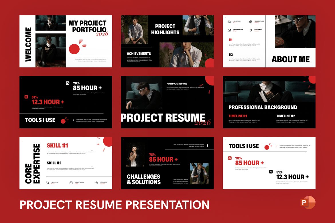 Template PowerPoint Resume Proyek yang Menarik dan Efektif