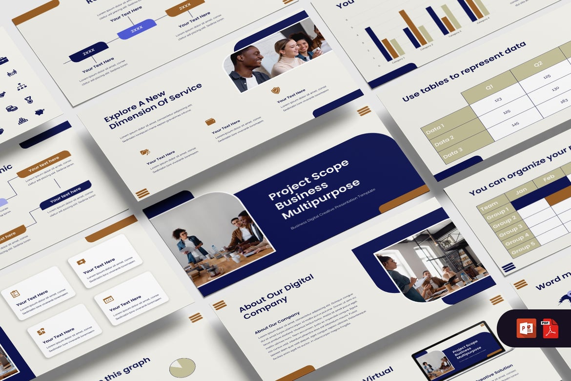 Template PowerPoint Proyek Bisnis Serbaguna