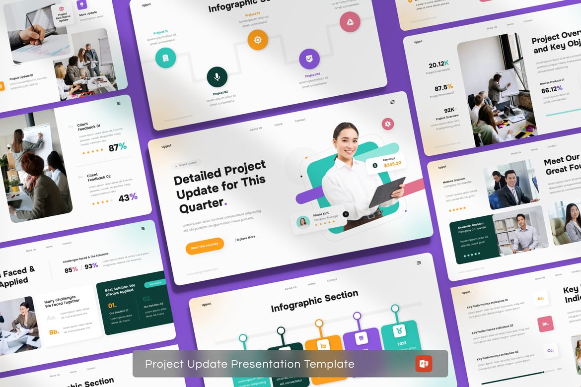 Template Presentasi Update Status Proyek yang Memukau