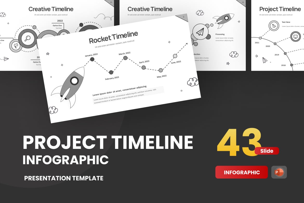 Template PowerPoint Timeline Proyek Kreatif