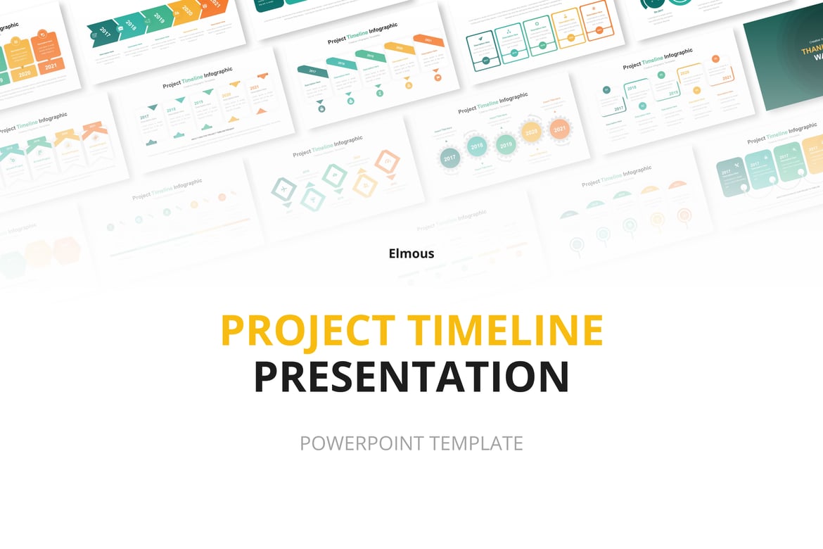 Template Presentasi PowerPoint Timeline Proyek yang Modern dan Profesional