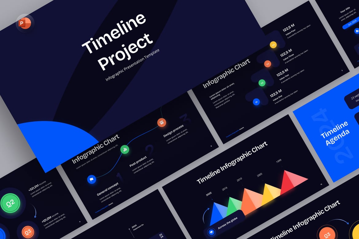 Template PowerPoint Timeline Proyek yang Menarik dan Modern