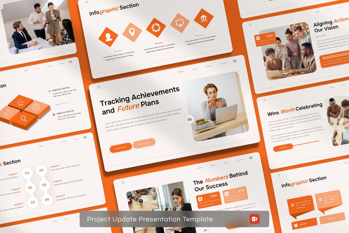 Template Presentasi PowerPoint Update Proyek yang Menarik
