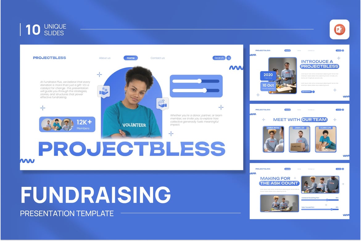 Template Presentasi PowerPoint Fundraising ProjectBless yang Menarik