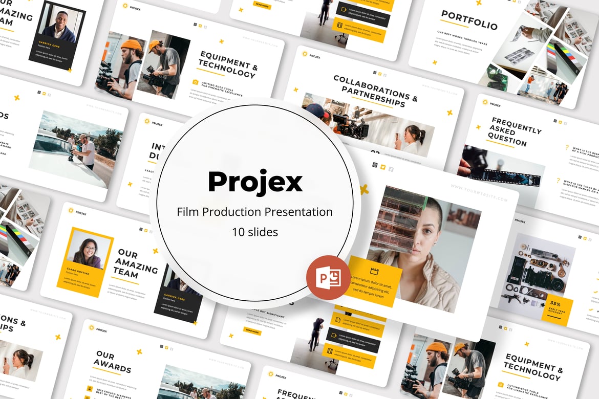 Projex - Template Powerpoint Produksi Film yang Memukau
