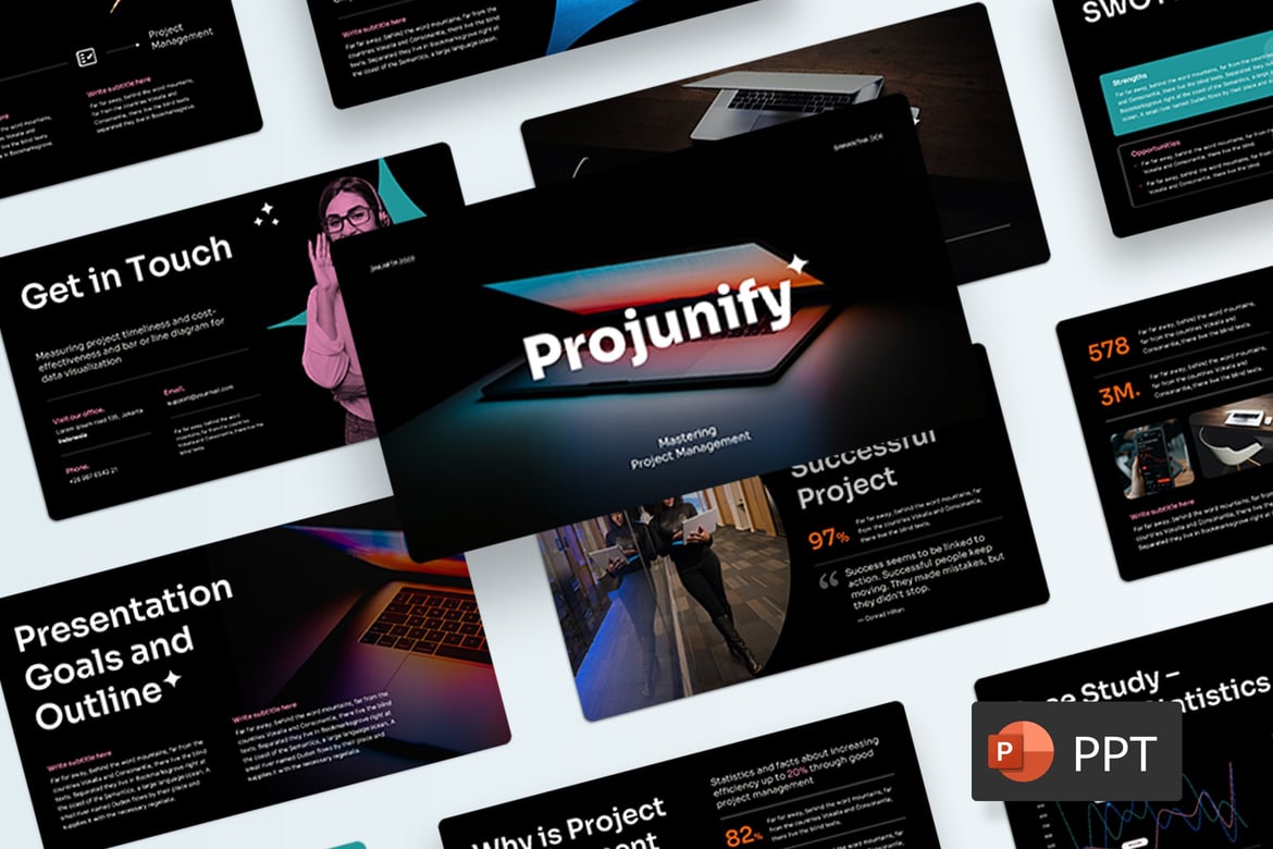 Projunify - Template PowerPoint Manajemen Proyek yang Menarik