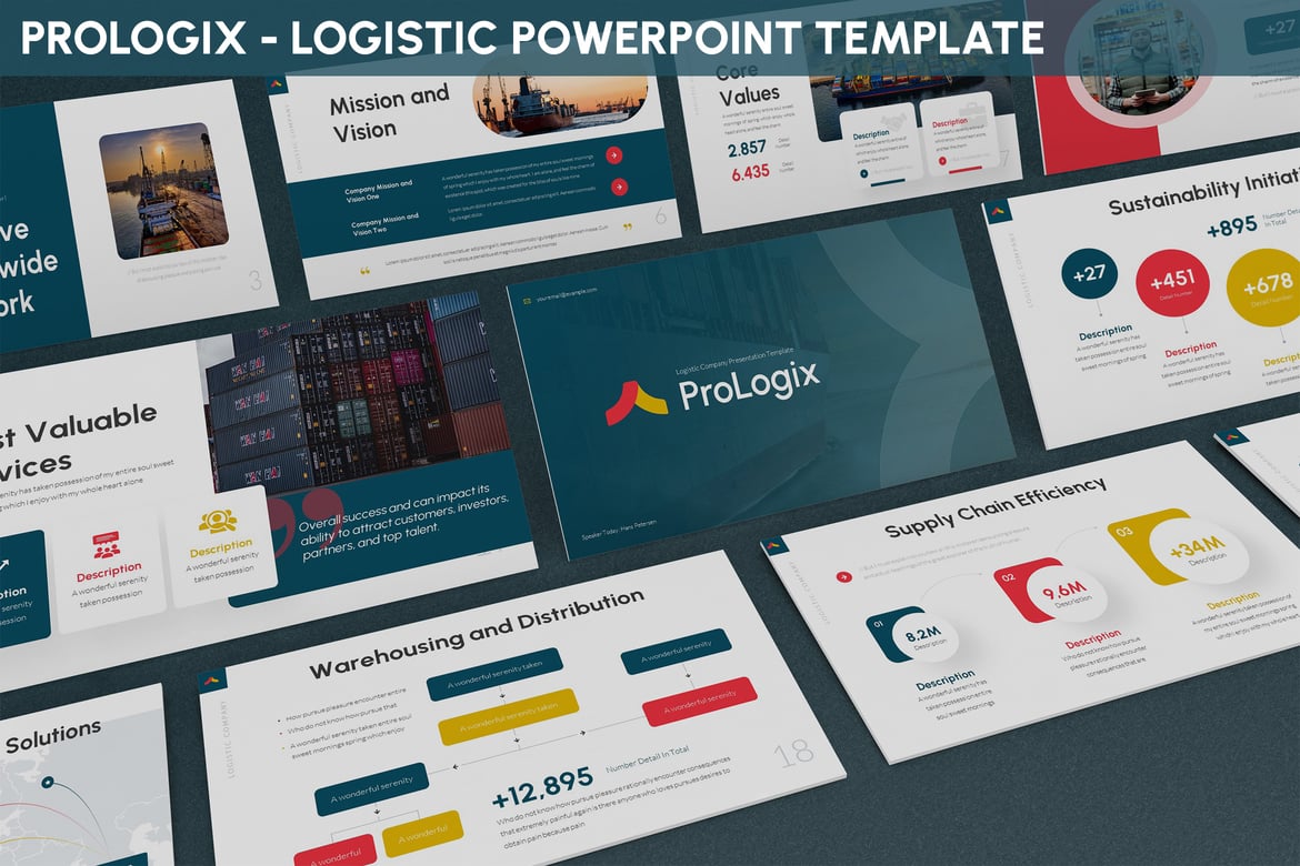 Template PowerPoint Prologix untuk Perusahaan Logistik yang Profesional