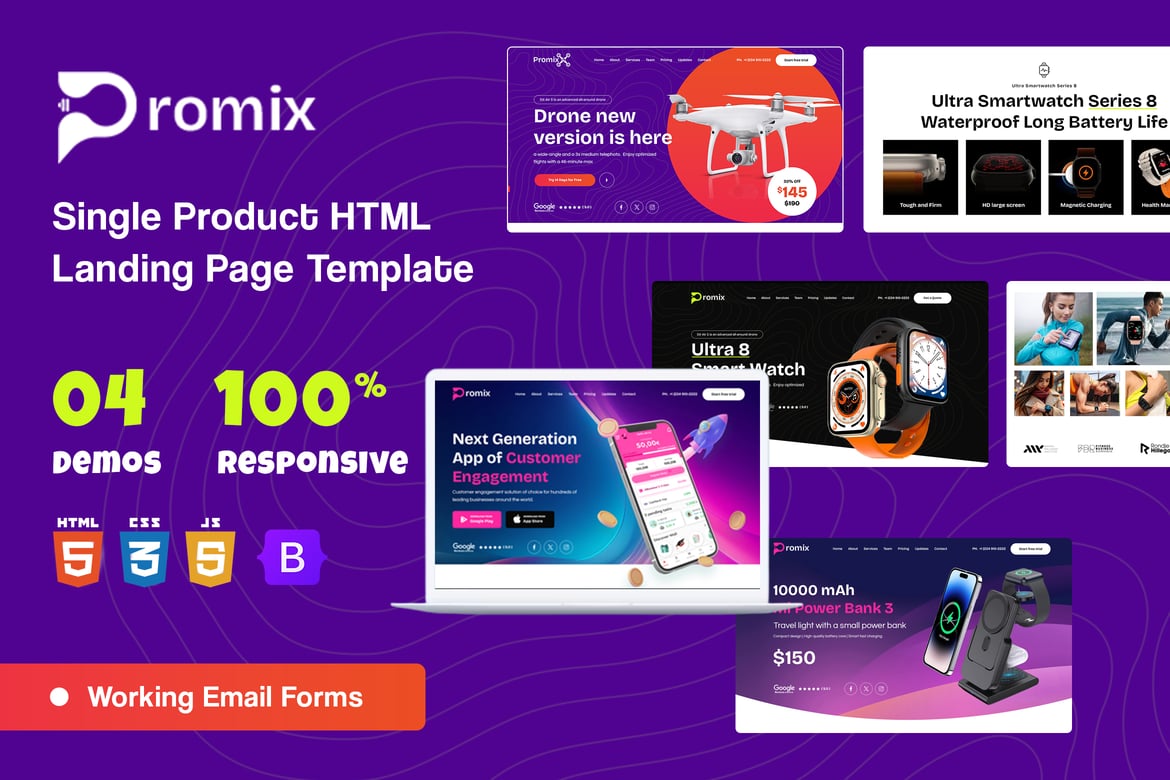 Template Website Promix - Halaman Landing Produk Tunggal yang Menarik