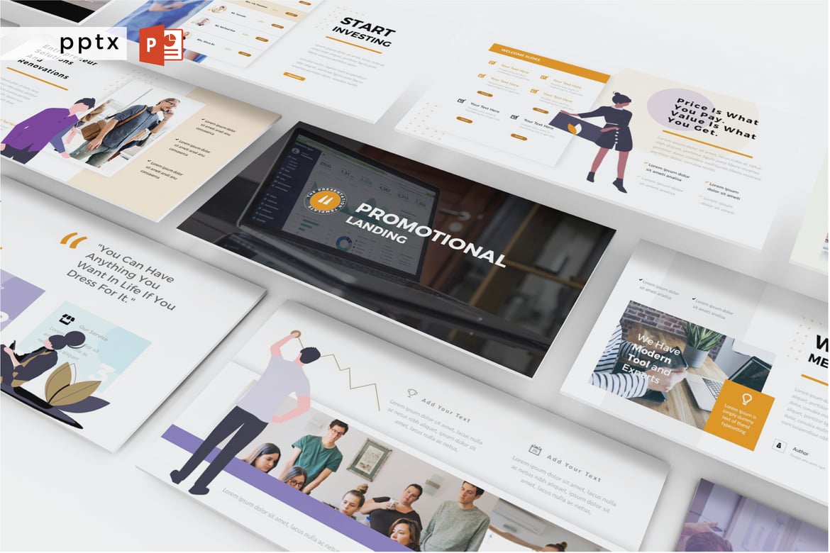Template Presentasi PowerPoint Modern - PROMOTIONAL LANDING V371