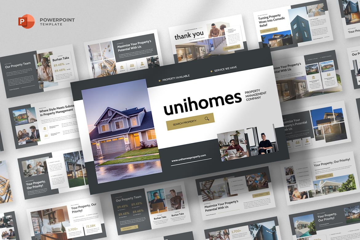 Template Powerpoint Bisnis Properti yang Modern dan Profesional