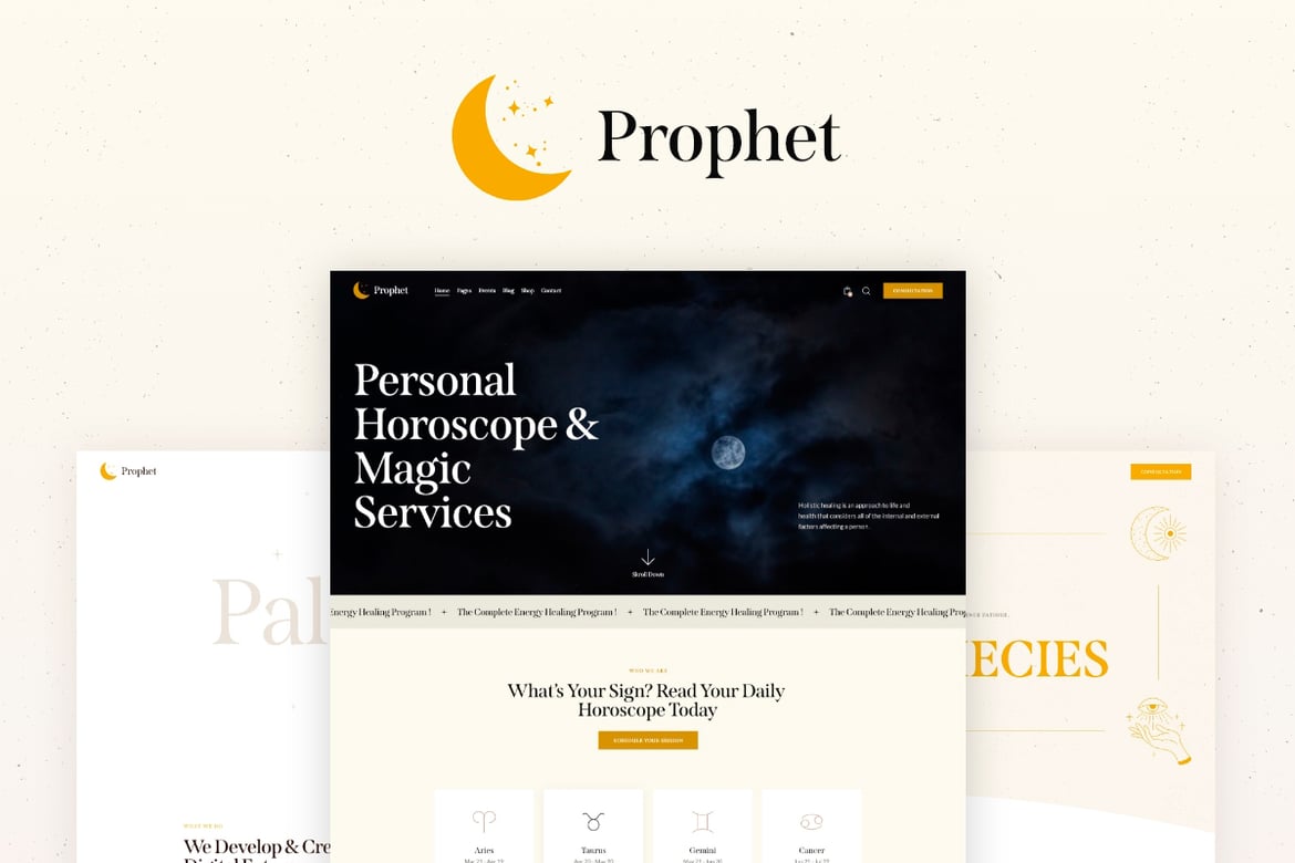 Tema WordPress Esoterik Prophet untuk Praktik Holistik