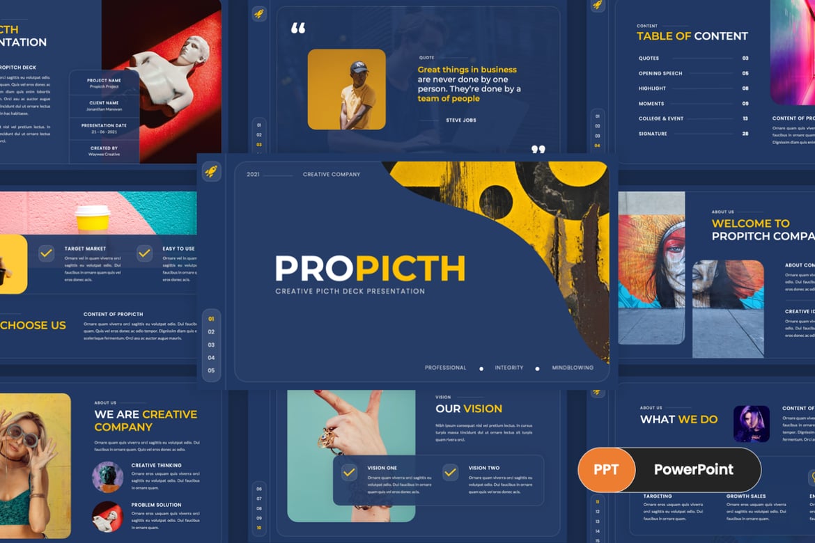 Propitch - Template PowerPoint Deck Presentasi yang Menarik