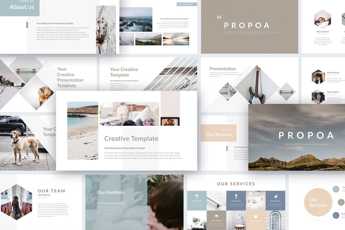 Propoa - Template Presentasi PowerPoint Kreatif dan Profesional
