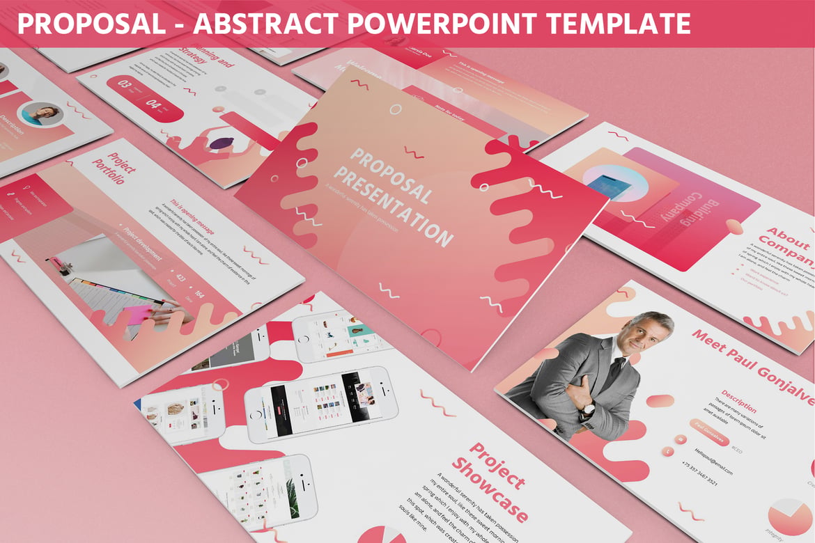 Template Presentasi PowerPoint Abstrak yang Menawan