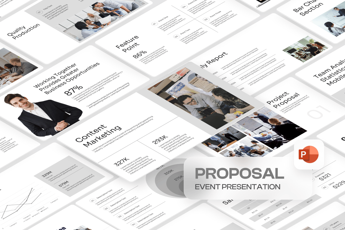 Template PowerPoint Proposal Acara yang Minimalis dan Profesional