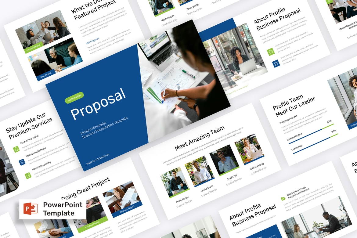 Template PowerPoint Minimalis Modern untuk Proposal Anda