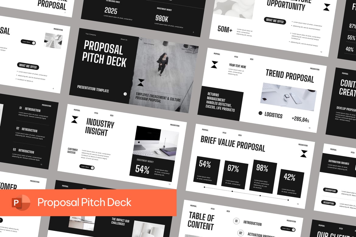 Template Presentasi Proposal Pitch Deck PowerPoint yang Menarik