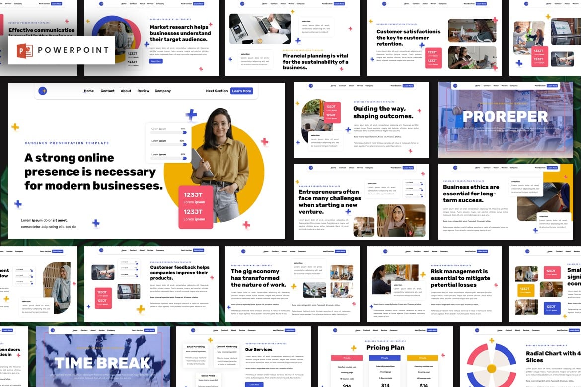Proreper - Template Powerpoint Rencana Bisnis yang Modern dan Profesional